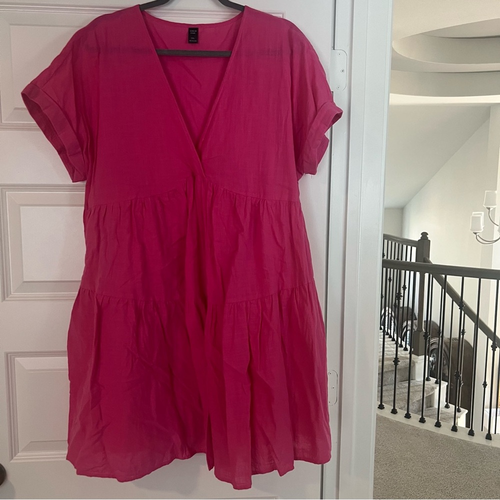 SHEIN Fuchsia V-Neck Tunic